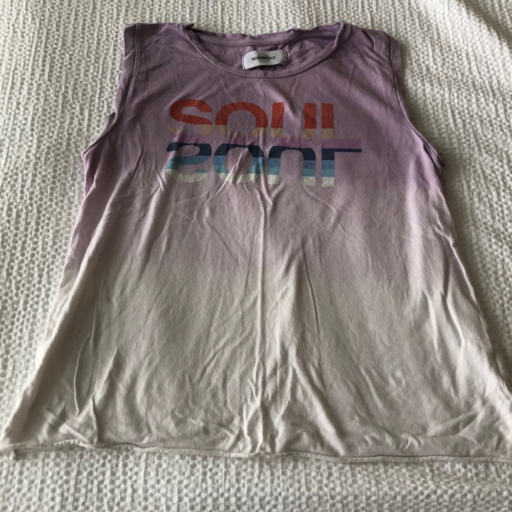 SoulCycle ombré purple and white tank